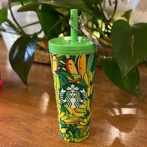 2025 Starbucks Farm Rio Tropical Yellow Green Banana Cold Cup Keychain Bag Charm